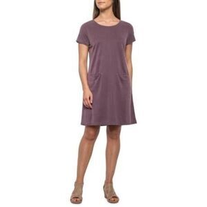 Sigrid Olsen Viscose Blend Lagenlook Minimalist Eggplant Dress Sz. M